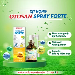 Xịt họng Otosan Forte 30ml hỗ trợ giảm viêm họng cấp tính, viêm hô hấp, giảm đau rát họng