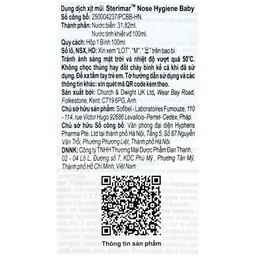 Xịt mũi trẻ em Sterimar Hygiene Baby - Vệ sinh mũi cho trẻ từ 0 đến 3 tuổi (100ml) 5