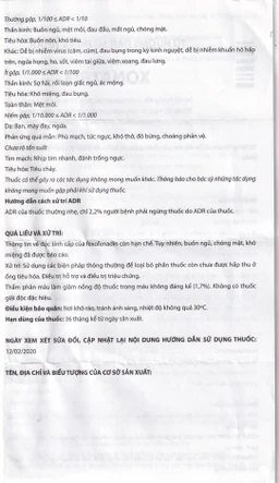 Thuốc Xonatrix 60mg DaviPharm điều trị triệu chứng viêm mũi dị ứng theo mùa (3 vỉ x 10 viên)