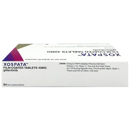 Thuốc Xospata 40mg Astellas điều trị cho người lớn mắc bệnh bạch cầu tủy cấp tính (4 vỉ x 21 viên)