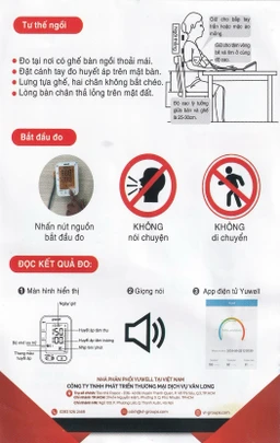 Máy đo huyết áp bắp tay Yuwell YE680B hỗ trợ đo huyết áp, cảnh báo đột quỵ