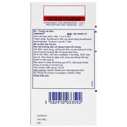 Thuốc Tavanic 500mg Sanofi điều trị nhiễm khuẩn do vi khuẩn (1 vỉ x 5 viên)