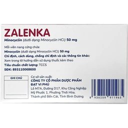 Thuốc Zalenka 50mg Davi Pharm điều trị mụn trứng cá, nhiễm trùng da và mô mềm (3 vỉ x 10 viên) 3