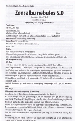Thuốc Zensalbu 5mg CPC1HN kiểm soát co thắt phế quản mạn, điều trị hen nặng cấp tính (2 vỉ x 5 ống)