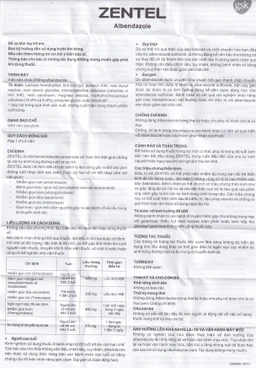 Thuốc Zentel Albendazole 200mg GSK điều trị các loại giun đường ruột nhạy cảm (1 vỉ x 2 viên)