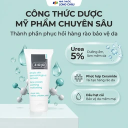 Kem dưỡng ẩm Ziaja Med Atopic Skin Dermatological Formula Face Cream Soothing Moisturising 5% Urê làm dịu da khô, kích ứng (50ml) 3