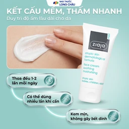 Kem dưỡng ẩm Ziaja Med Atopic Skin Dermatological Formula Face Cream Soothing Moisturising 5% Urê làm dịu da khô, kích ứng (50ml) 4