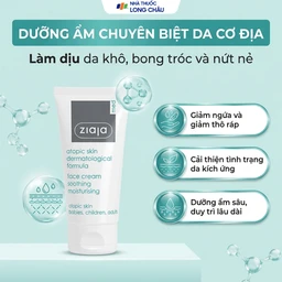 Kem dưỡng ẩm Ziaja Med Atopic Skin Dermatological Formula Face Cream Soothing Moisturising 5% Urê làm dịu da khô, kích ứng (50ml) 2