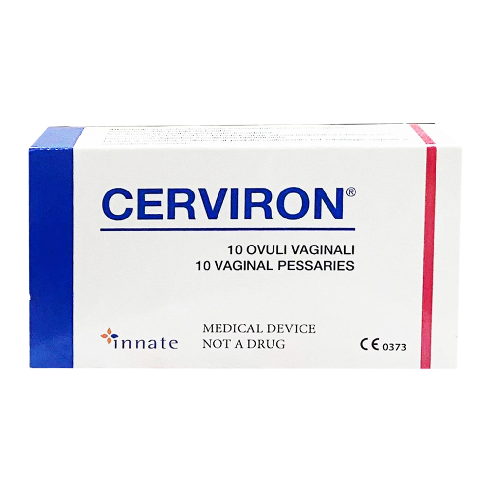 Hình ảnh Viên đặt phụ khoa Cerviron Innate điều trị các bệnh lý âm đạo, viêm cổ tử cung (10 viên)