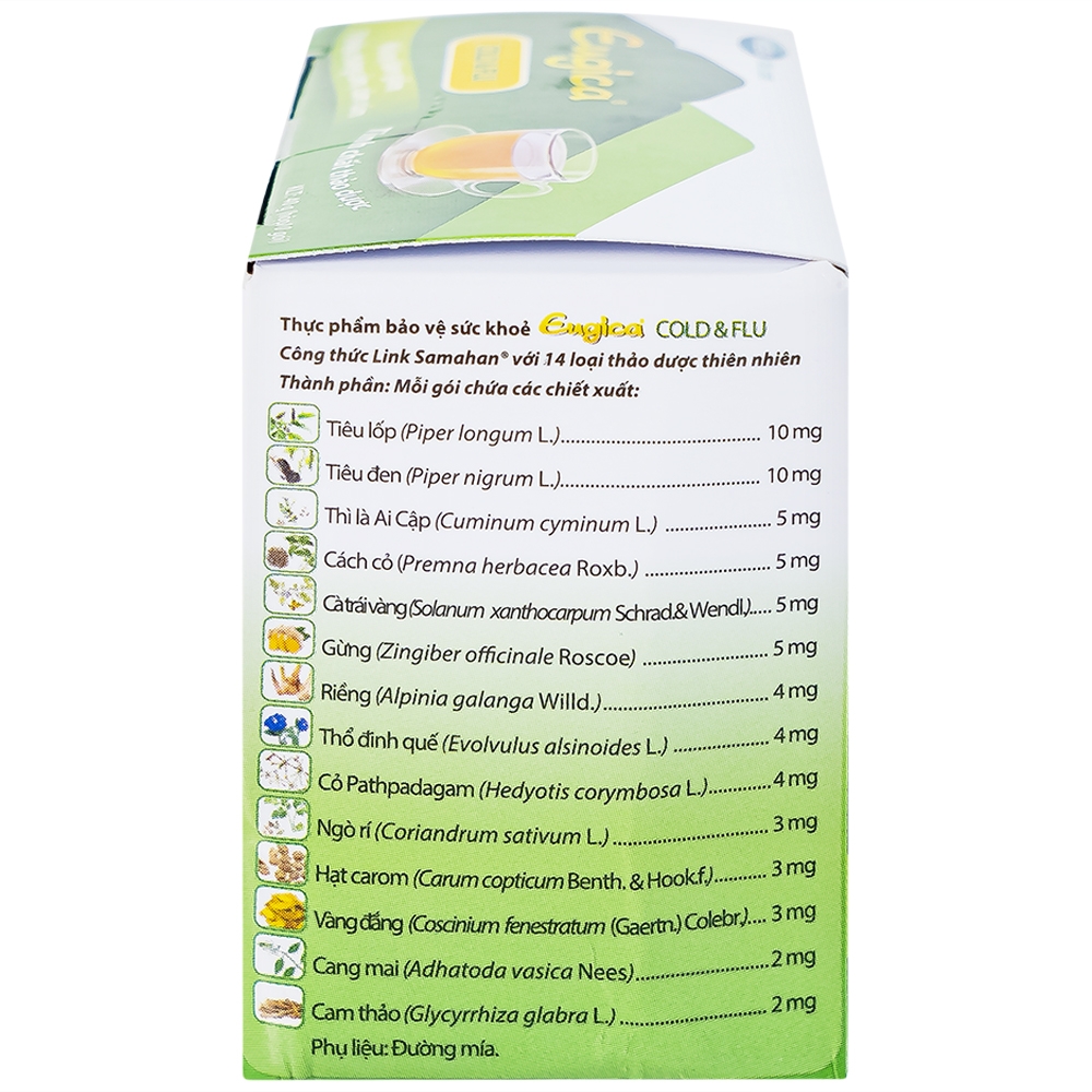 Hình ảnh Tinh chất thảo dược Eugica Cold & Flu hỗ trợ giảm các triệu chứng cảm, cảm cúm (10 gói x 4g)