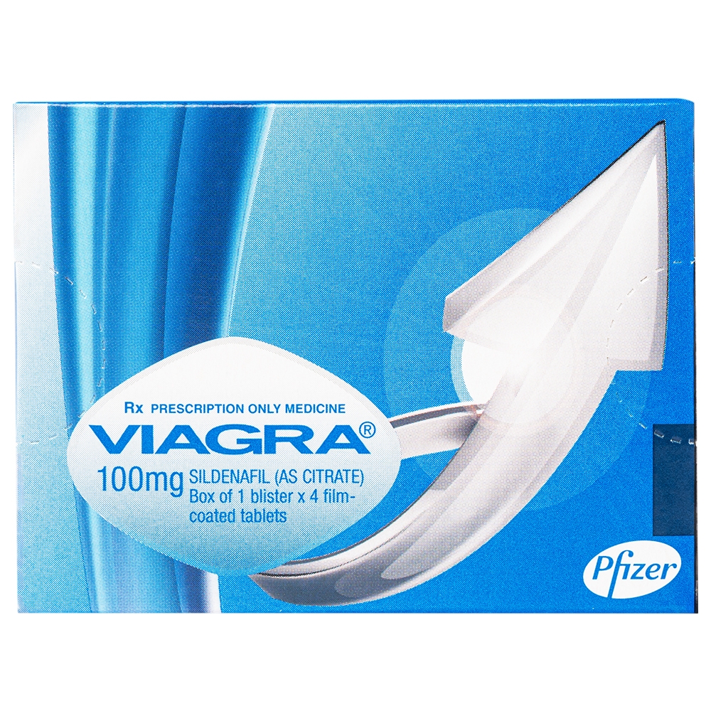 Hình ảnh Thuốc Viagra 100mg Viatris điều trị rối loạn cương dương (1 vỉ x 4 viên)