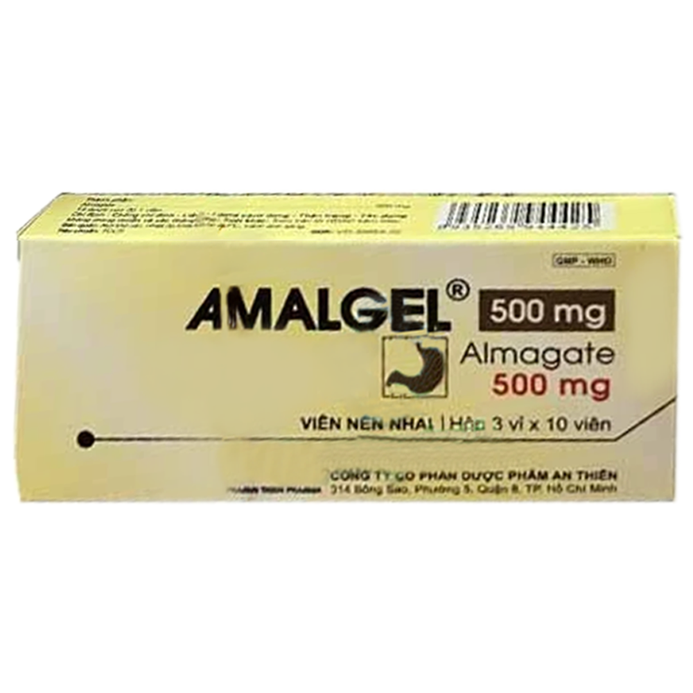 Hình ảnh Thuốc Amalgel 500mg An Thiên điều trị loét dạ dày - tá tràng, tăng acid dạ dày (3 vỉ x 10 viên)
