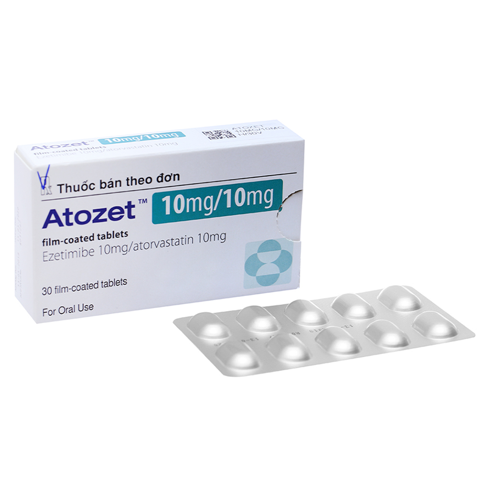 Hình ảnh Thuốc Atozet 10mg/10mg MSD điều trị rối loạn mỡ máu, phòng ngừa các bệnh tim mạch (3 vỉ x 10 viên)