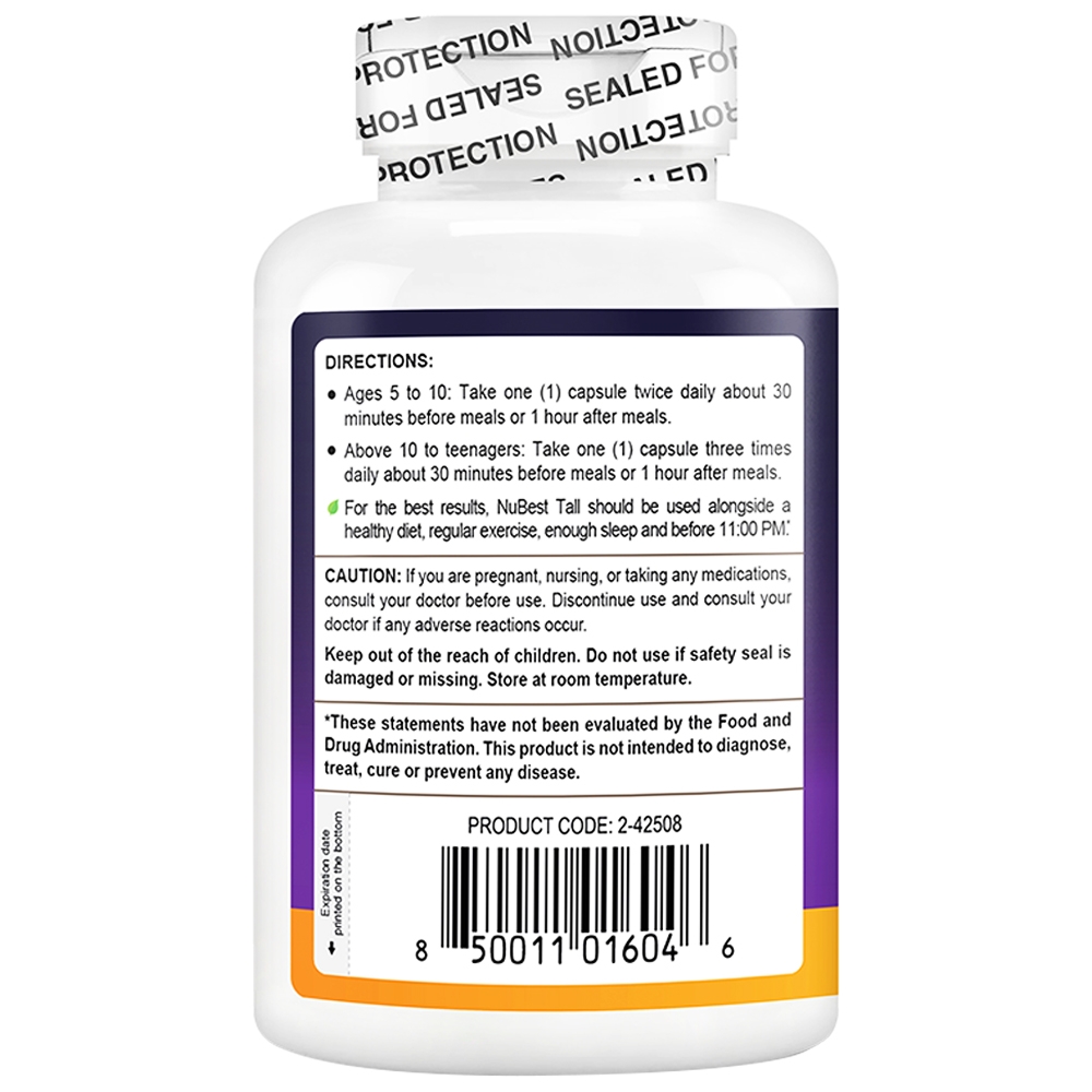 Hình ảnh  Thực phẩm bảo vệ sức khỏe Nubest Tall bổ sung canxi hỗ trợ phát triển xương, răng chắc khỏe (60 viên)