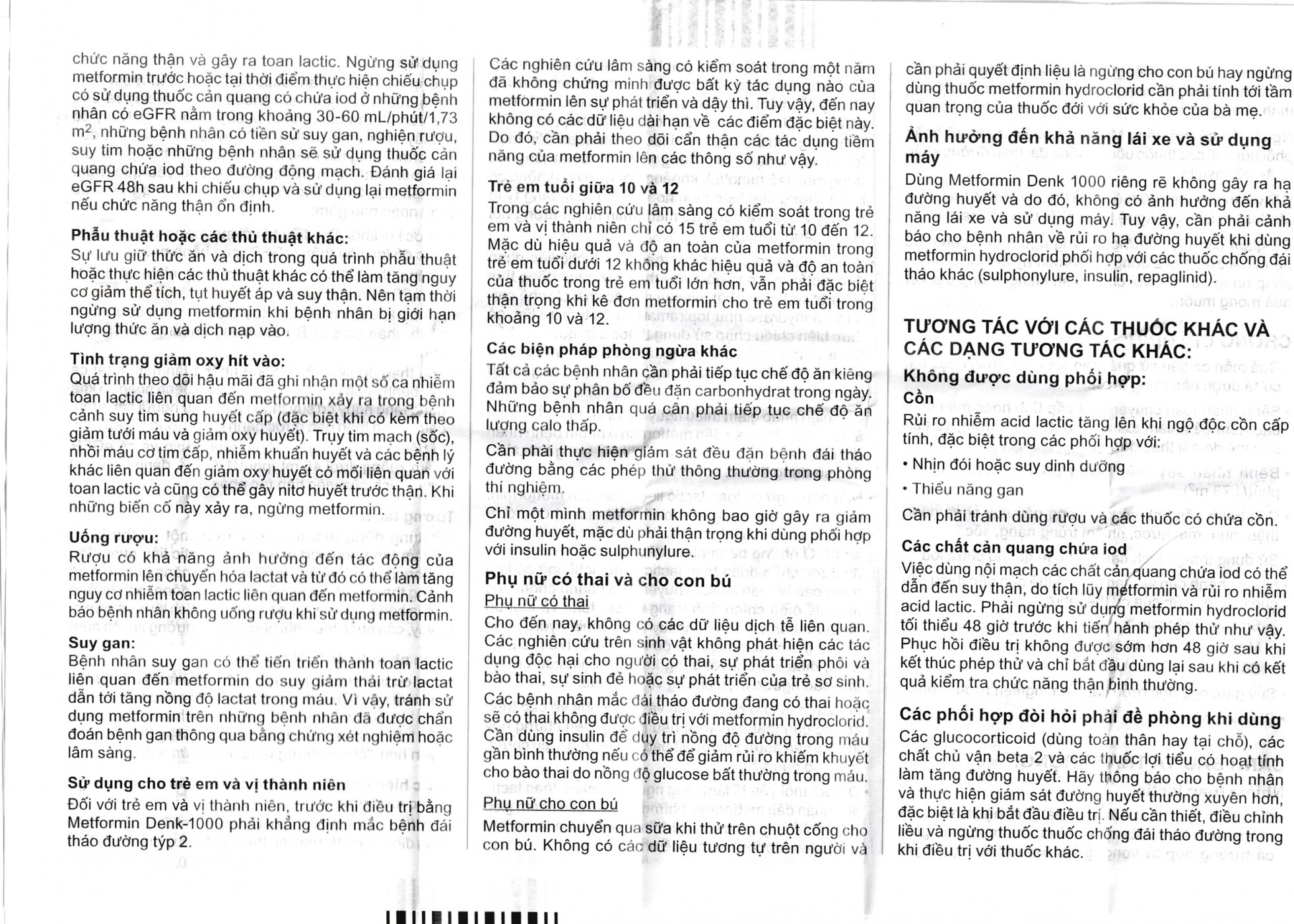 Hình ảnh Viên nén Metformin Denk 1000 điều trị đái tháo đường típ 2 (2 vỉ x 15 viên)