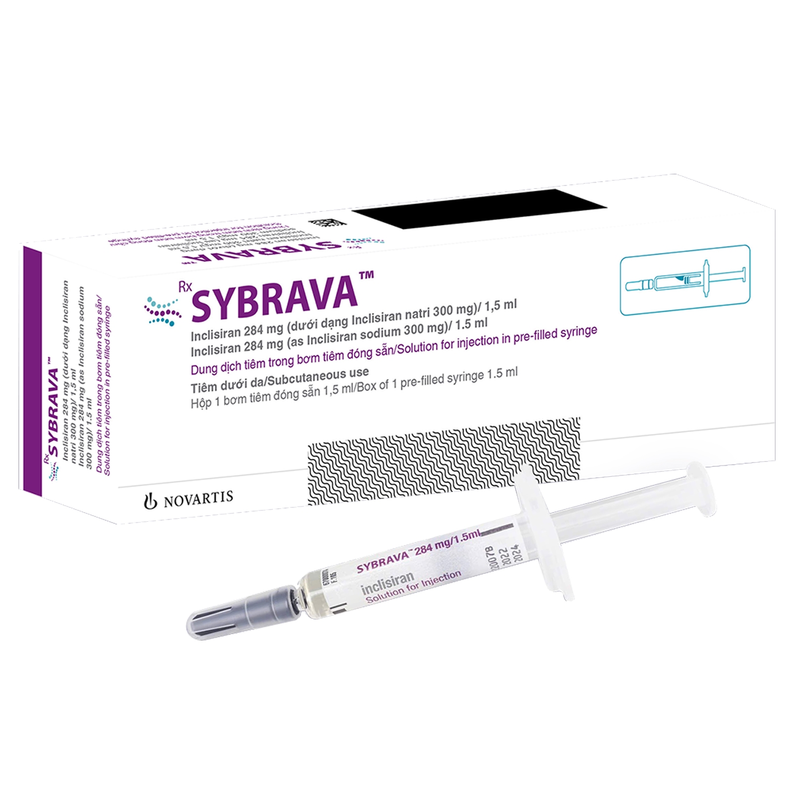 Hình ảnh Dung dịch tiêm Sybrava 284mg/1.5ml Novartis điều trị tăng cholesterol máu ở người lớn