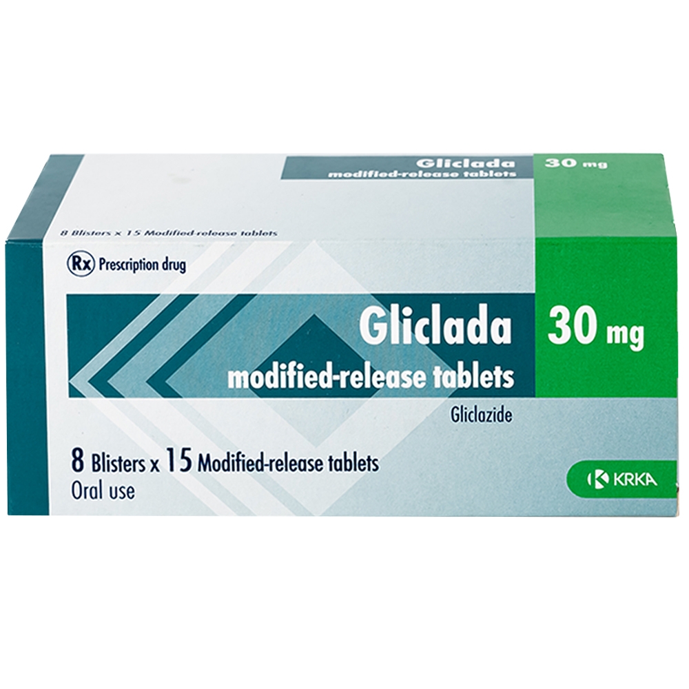 Hình ảnh Thuốc Gliclada 30mg KRKA điều trị bệnh tiểu đường (8 vỉ x 15 viên)