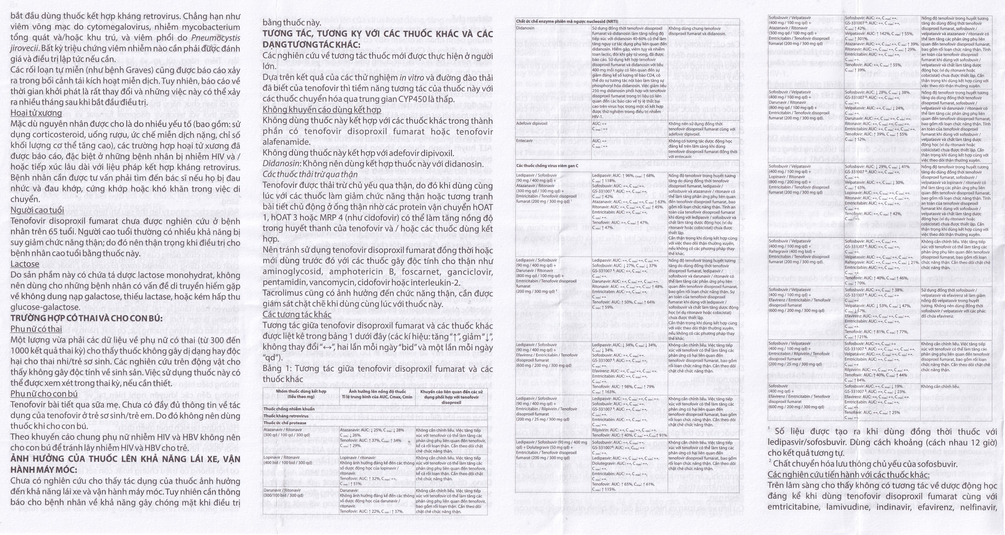 Hình ảnh Thuốc Tenofovir-BVP điều trị và dự phòng kháng virus HIV, viêm gan B (3 vỉ x 10 viên)