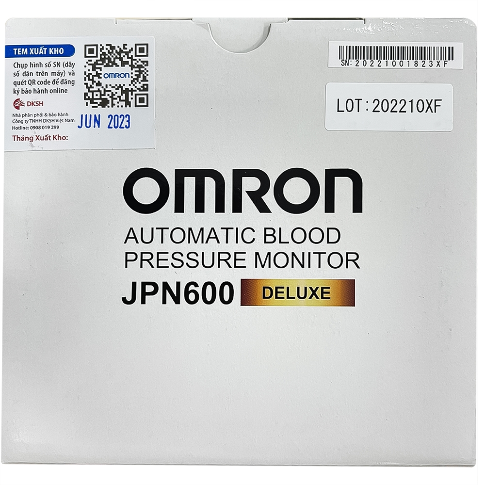 Hình ảnh Máy đo huyết áp bắp tay tự động Omron JPN600 công nghệ IntelliWrap, hiển thị kết quả trung bình của 3 lần đo cuối