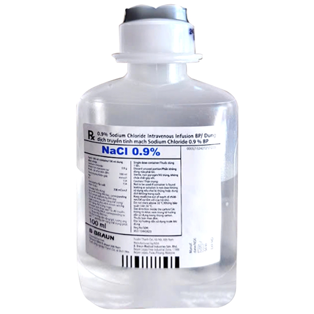 Hình ảnh Dung dịch truyền tĩnh mạch Sodium Chloride 0.9% B.Braun bổ sung nước do mất nước (100ml)