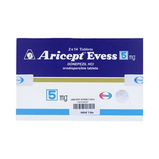 Thuốc Aricept Evess 5mg Eisai điều trị triệu chứng bệnh alzheimer (2 vỉ x 14 viên)