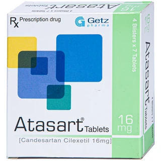 Thuốc Atasart Tablets 16mg Getz điều trị tăng huyết áp (4 vỉ x 7 viên)
