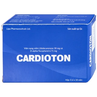 Thuốc Cardioton Lipa Pharmaceuticals điều trị suy tim, tăng huyết áp, thiếu máu cơ tim (3 vỉ x 10 viên) 