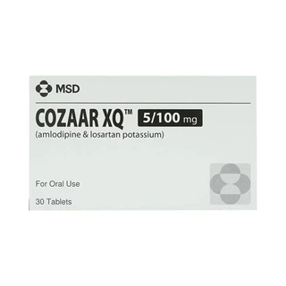 Thuốc Cozaar XQ 5/100mg MSD điều trị cao huyết áp vô căn (3 vỉ x 10 viên)