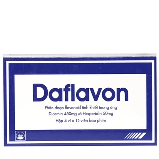 Thuốc Daflavon Pymepharco điều trị triệu chứng liên quan đến suy tuần hoàn tĩnh mạch bạch huyết (60 viên)