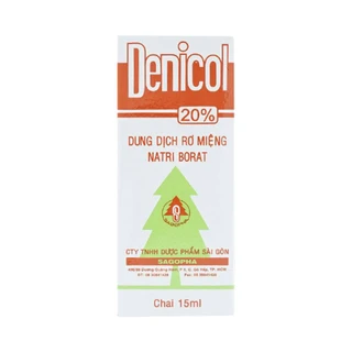 Dung dịch rơ miệng Denicol 20% Sagopha điều trị tưa lưỡi, lở miệng, sưng lợi (15ml)
