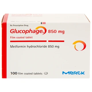 Thuốc Glucophage 850mg Merck điều trị đái tháo đường típ 2 (5 vỉ x 20 viên)