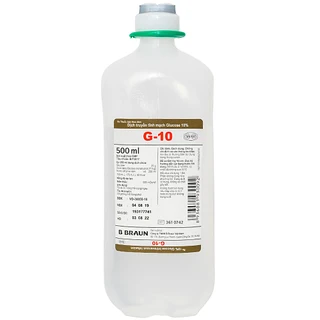 Dung dịch Glucose 10% Braun điều trị thiếu hụt hydrat carbon và dịch (10 chai x 500ml)