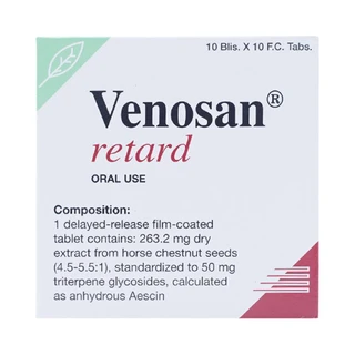 Thuốc Venosan Retard 263.2mg Dr. Willmar Schwabe điều trị viêm tĩnh mạch huyết khối (10 vỉ x 10 viên)