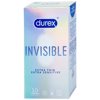 Bao cao su Durex Invisible Extra Thin Extra Sensitive siêu mỏng, vừa vặn và ôm sát (10 cái)