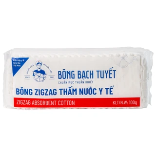 Bông cắt sẵn zigzag Bạch Tuyết 100g vệ sinh cá nhân và y tế