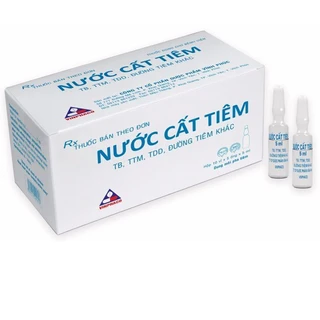 Nước cất tiêm Vinphaco dùng hòa tan, pha loãng  chế phẩm thuốc tiêm (10 vỉ x 5 ống x 5ml)
