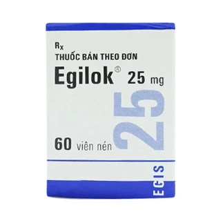 Thuốc Egilok 25mg Egis Pharma điều trị tăng huyết áp, đau thắt ngực (60 viên)