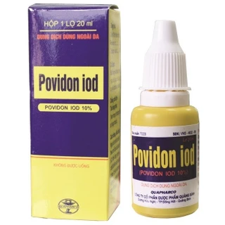 Dung dịch dùng ngoài Povidon Iod Quapharco sát trùng da, niêm mạc trước khi phẫu thuật (20ml)