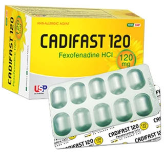 Thuốc Cadifast 120 USA Pharma điều trị mày đay mạn tính vô căn, giảm viêm mũi dị ứng (3 vỉ x 10 viên)