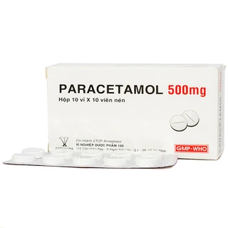 Viên nén Paracetamol 500mg Armepharco điều trị các chứng đau và sốt (10 vỉ x 10 viên) 