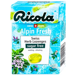 Kẹo ngậm không đường Ricola Alpin Fresh giảm ho, thông cổ mát họng, giảm viêm họng (40g)