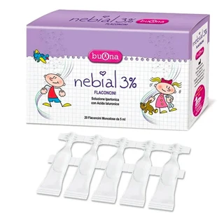 Nước muối sinh lý ưu trương Buona Nebial 3% (20 ống) hỗ trợ điều trị nhiễm khuẩn đường hô hấp
