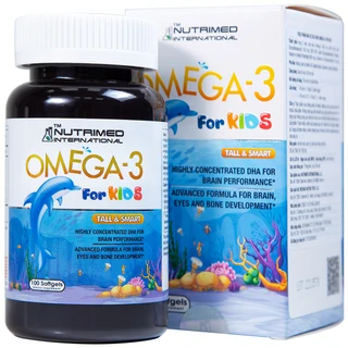 Viên uống giúp trẻ phát triển chiều cao, trí não và thị lực Omega-3 For Kids Nutrimed (100 viên)