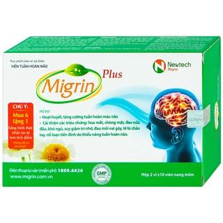 Viên hỗ trợ hoạt huyết Migrin Plus CVI (2 vỉ x 10 viên)