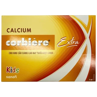 Thuốc Calcium Corbiere Kids Extra Sanofi bổ sung canxi cho trẻ em (3 vỉ x 10 ống x 5ml)