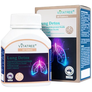 Viên uống hỗ trợ giảm ho, tăng cường sức đề kháng Vitatree Lung Detox (Hộp 60 viên)