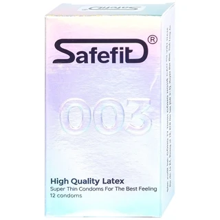 Bao cao su Safefit 003 S52 siêu mỏng, không gây kích ứng, có chất bôi trơn (12 cái) 