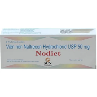 Thuốc Nodict 50mg Sun Pharma điều trị nghiện rượu và nghiện ma túy (3 vỉ x 10 viên)