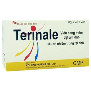 Thuốc Terinale Kolmar điều trị nhiễm trùng âm đạo do nhiễm nấm Candida (2 vỉ x 6 viên)