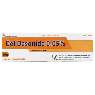 Gel Desonide 0,05% Vcp điều trị viêm da cơ địa từ nhẹ đến trung bình (15g)
